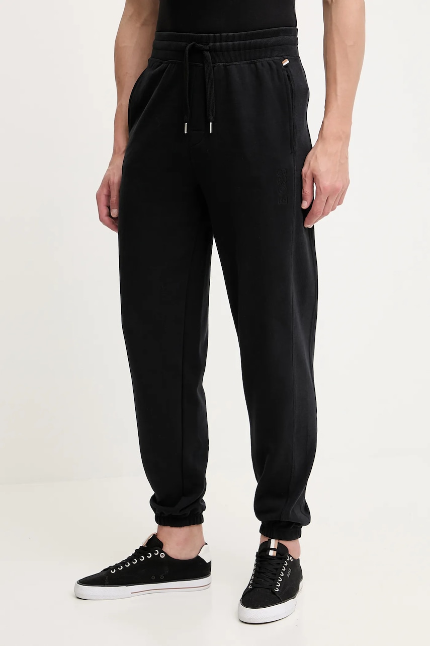 BOSS pantaloni de lounge culoarea negru, neted, 50540523