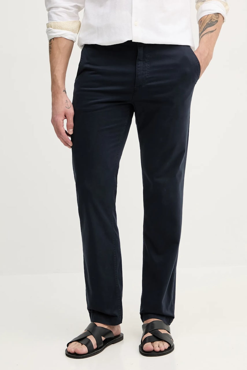 BOSS Orange pantaloni barbati, culoarea albastru marin, drept, 50534378