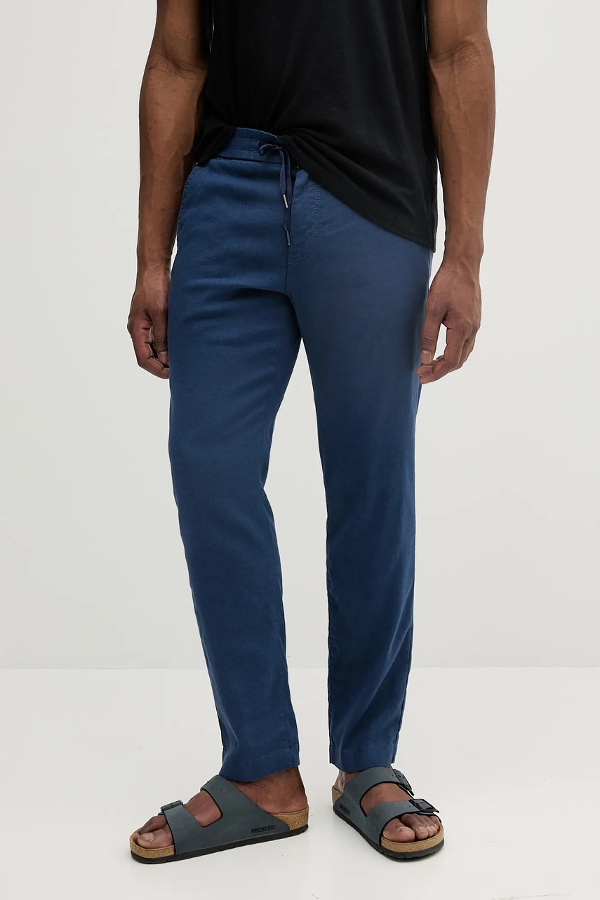 BOSS Orange pantaloni din in barbati, drept, 50536881