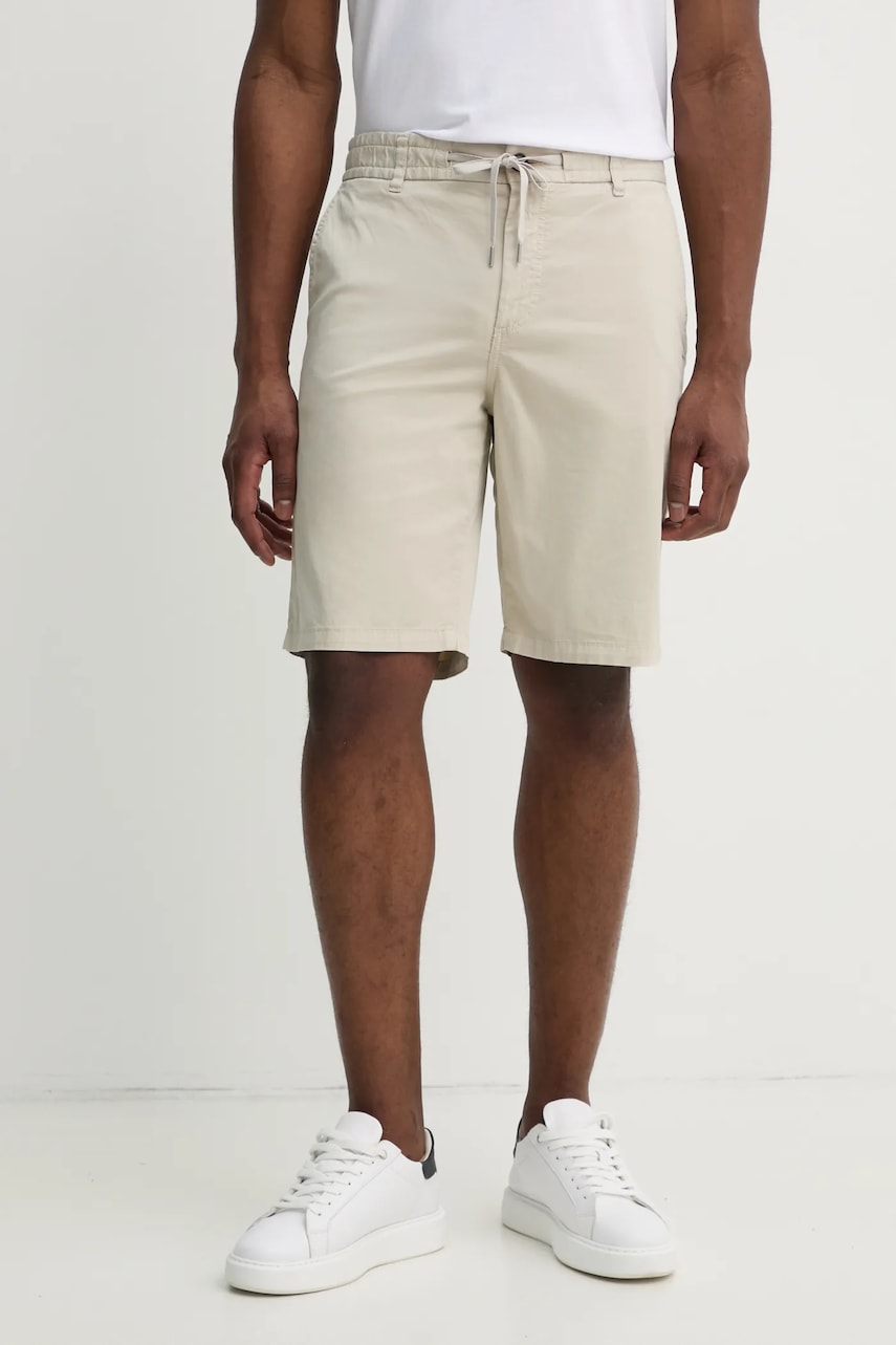BOSS Orange pantaloni scurti barbati, culoarea bej, 50536885 BOSS Orange pantaloni scurti barbati, culoarea bej, 50536885