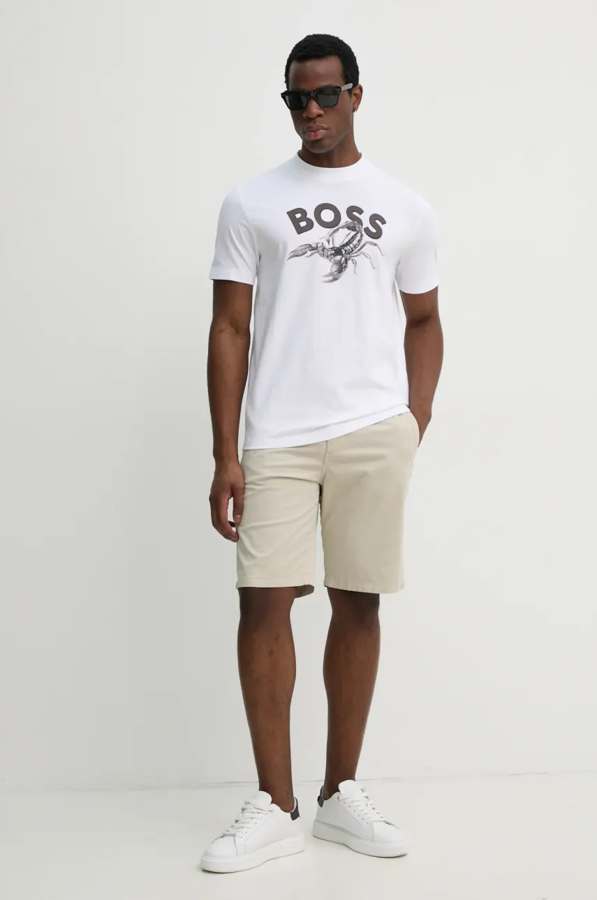 Шорты BOSS Orange мужские цвет бежевый 50536885 Шорты BOSS Orange мужские цвет бежевый 50536885