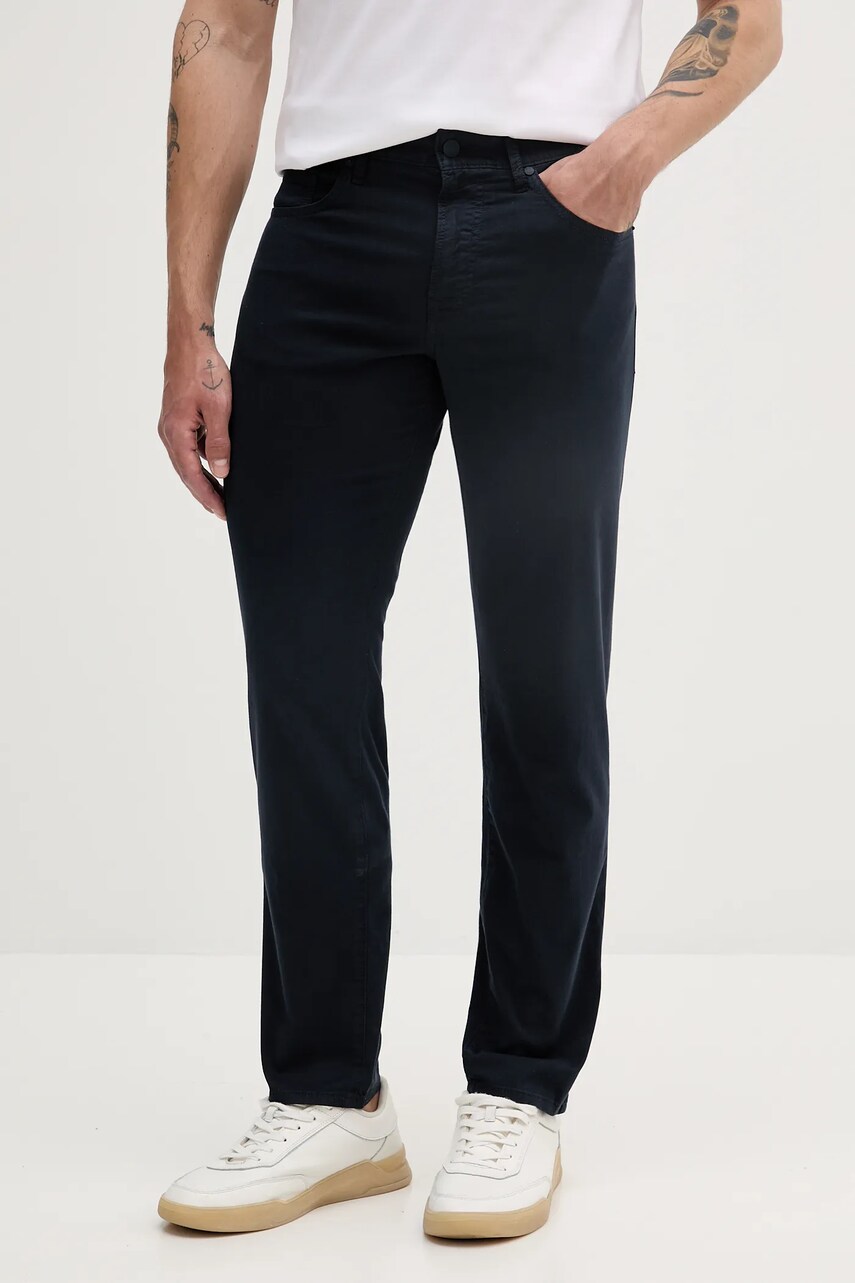 BOSS pantaloni barbati, culoarea albastru marin, drept, 50538370