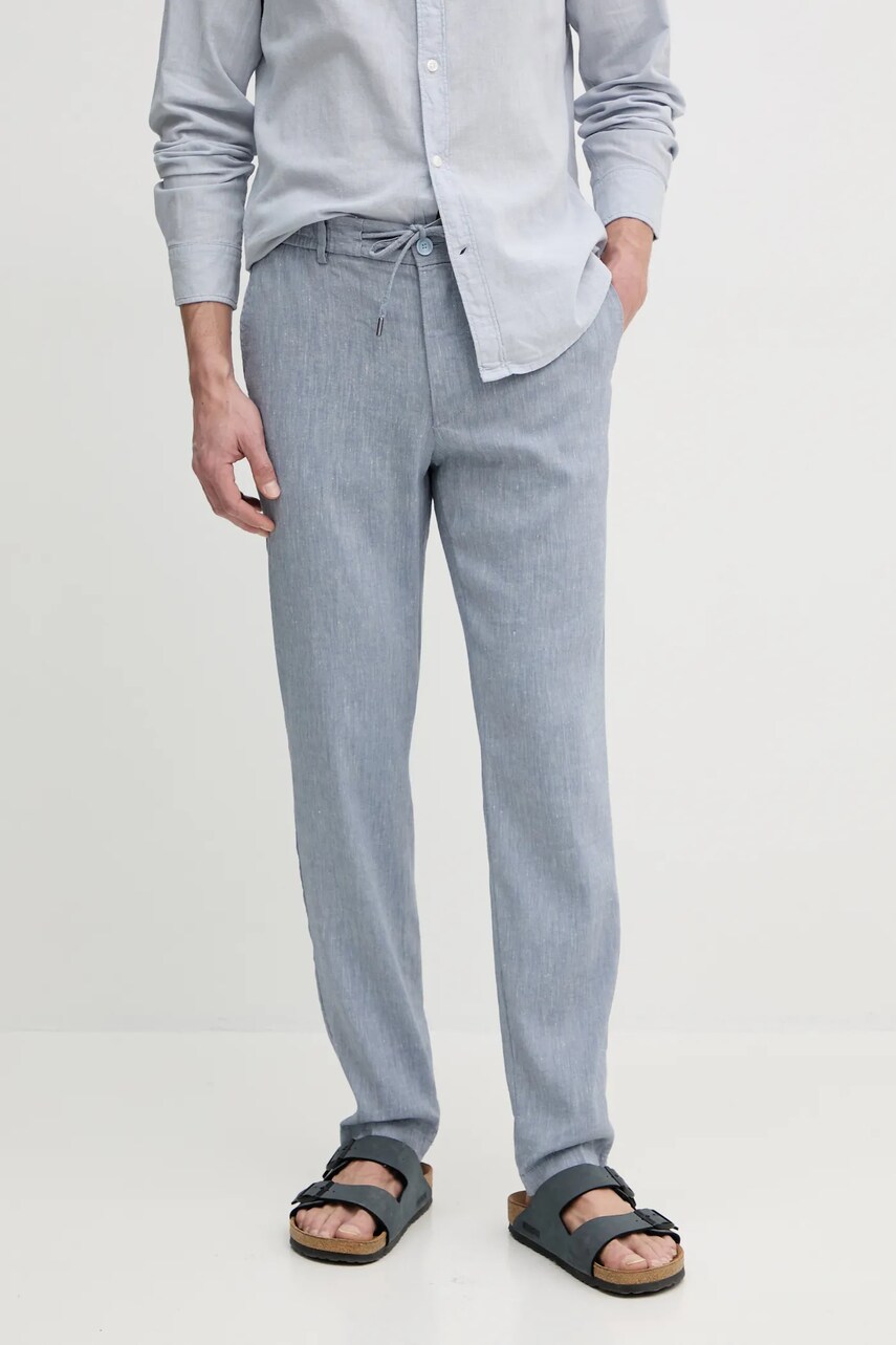BOSS pantaloni din in barbati, drept, 50540480