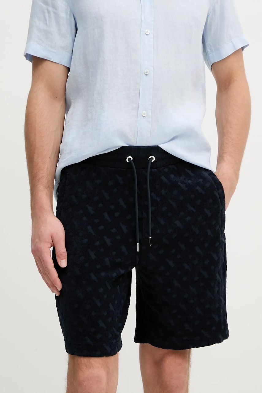 BOSS pantaloni scurti din bumbac barbati, culoarea albastru marin, 50538636 BOSS pantaloni scurti din bumbac barbati, culoarea albastru marin, 50538636