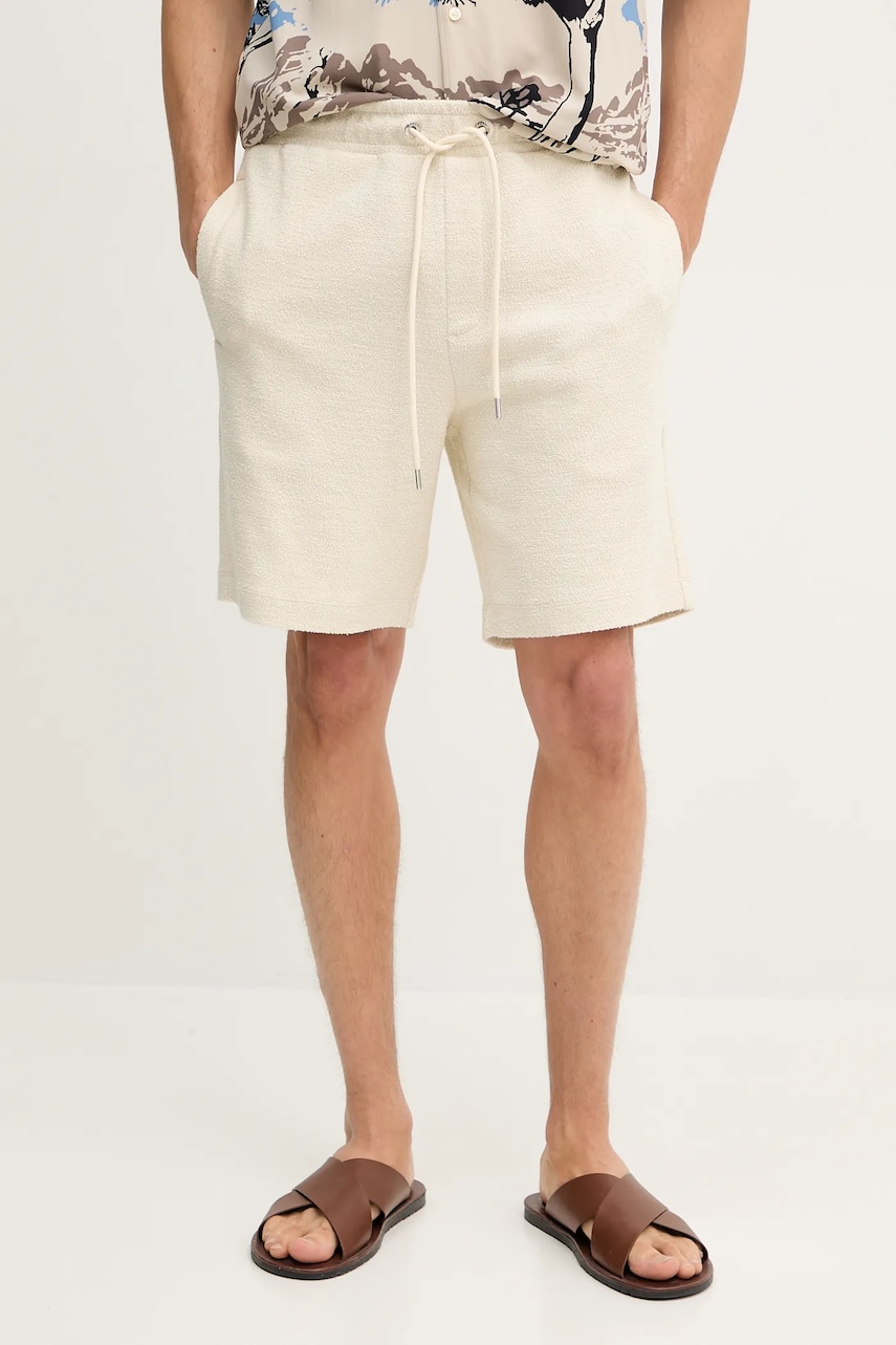 BOSS pantaloni scurți din bumbac bărbați, culoarea bej, 50538730 BOSS pantaloni scurți din bumbac bărbați, culoarea bej, 50538730