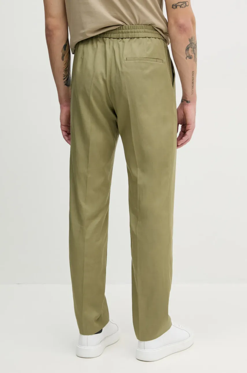 Брюки с примесью льна Calvin Klein мужские цвет зелёный прямые K10K114403 Брюки с примесью льна Calvin Klein мужские цвет зелёный прямые K10K114403