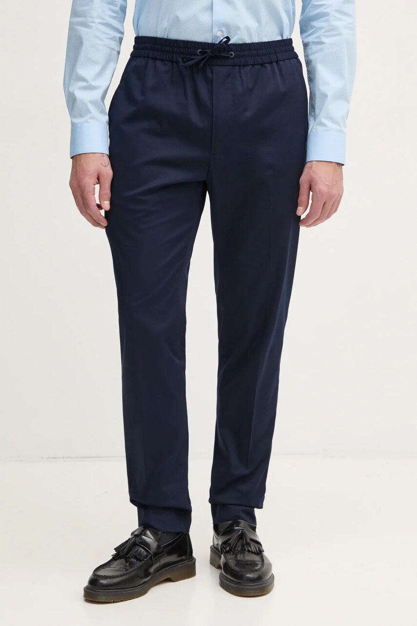 Levně Kalhoty Calvin Klein pánské, tmavomodrá barva, ve střihu chinos, K10K114467
