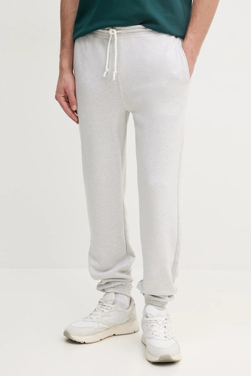 Levně Tepláky Tommy Hilfiger pánské, šedá barva, melanžové, UM0UM03513