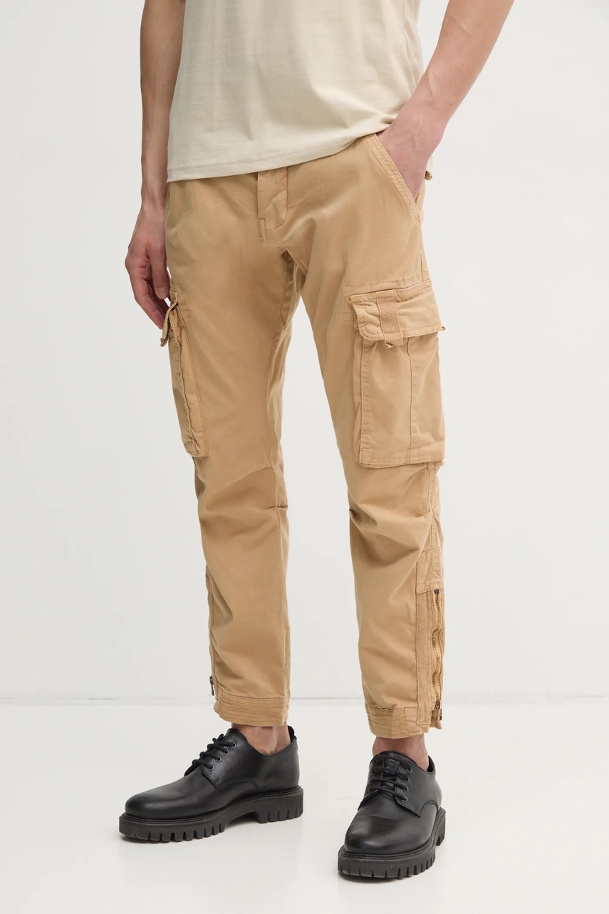Alpha Industries pantaloni Task Force Pant barbati, culoarea verde, cu fason cargo, 106203