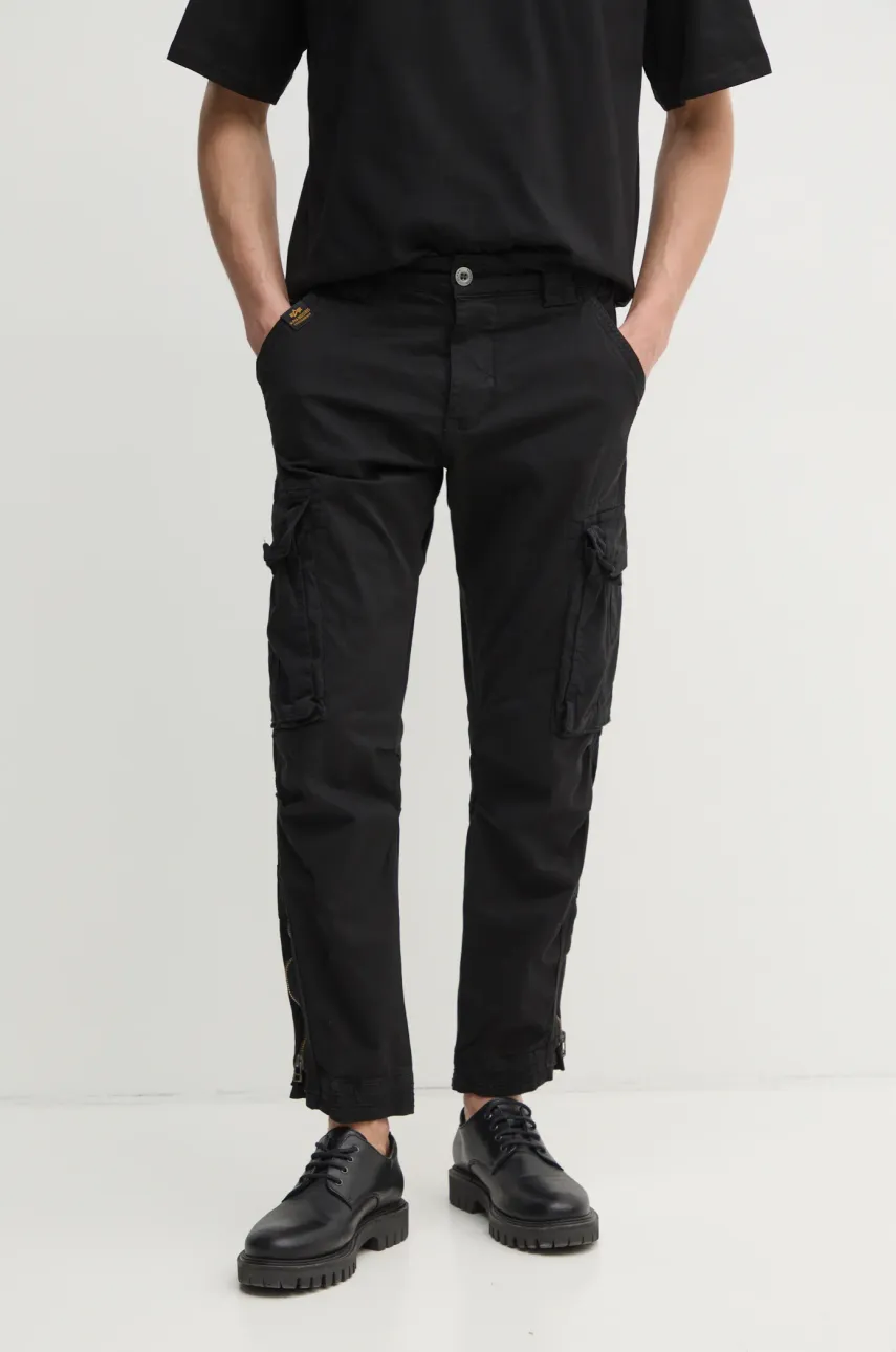 Alpha Industries pantaloni Task Force Pant barbati, culoarea negru, cu fason cargo, 106203