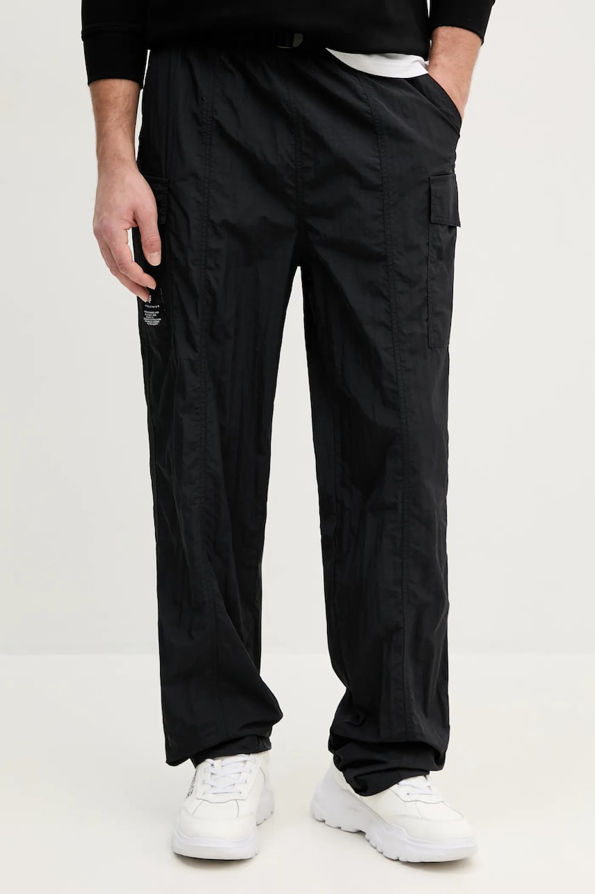 Alpha Industries pantaloni Nylon Cargo Pants barbati, culoarea negru, cu fason cargo, 156213 Alpha Industries pantaloni Nylon Cargo Pants barbati, culoarea negru, cu fason cargo, 156213