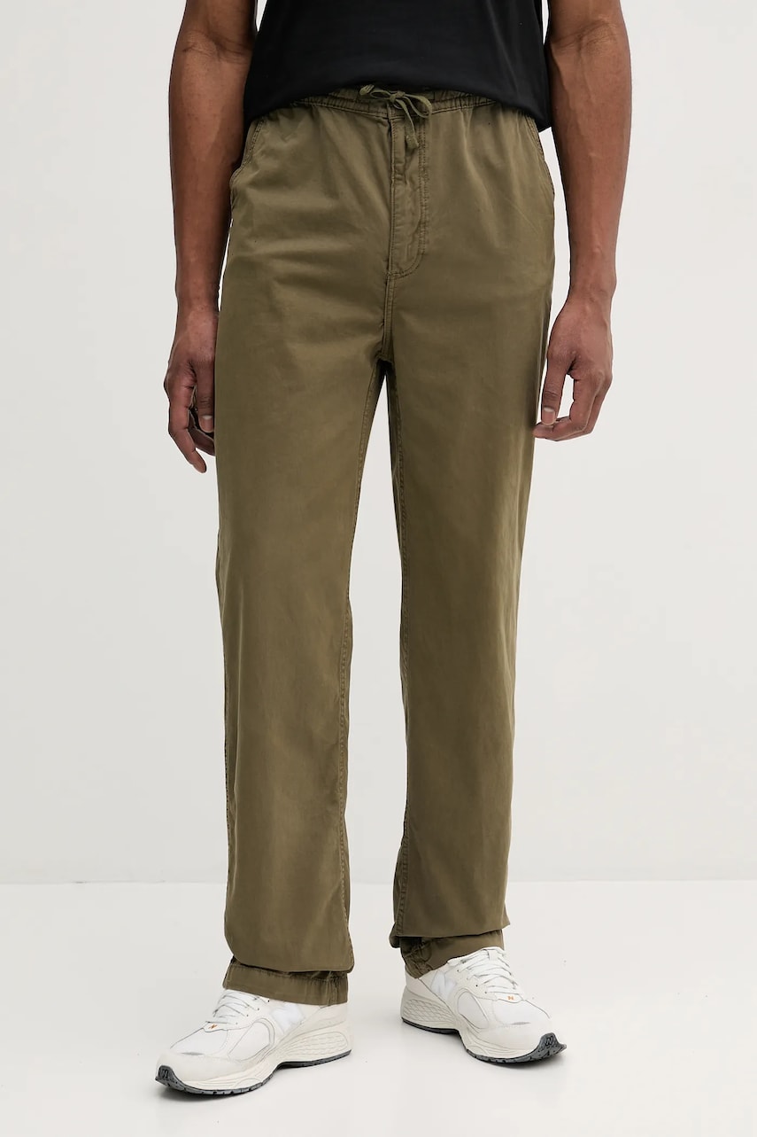 Alpha Industries pantaloni de bumbac Basic Cotton Pants barbati, culoarea verde, drept, 156214
