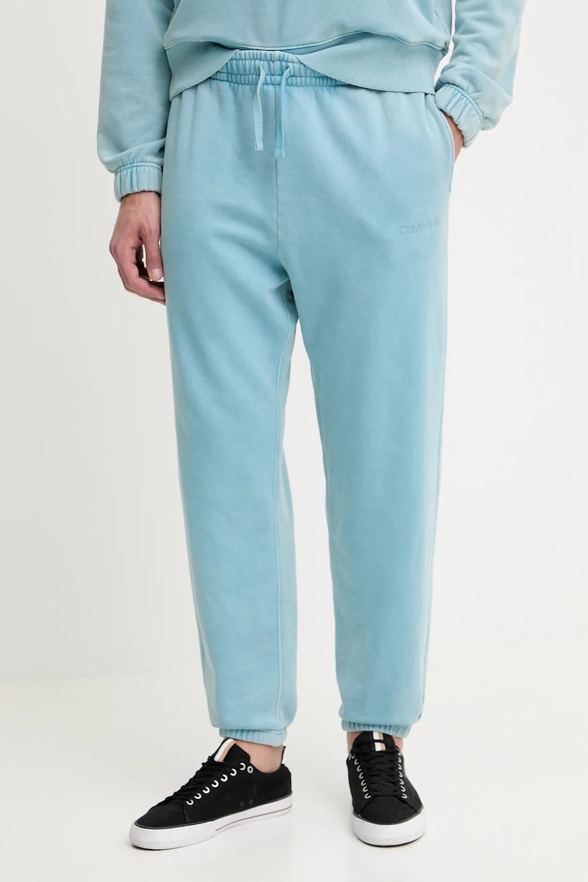 Levně Tepláky Calvin Klein Underwear pánské, tyrkysová barva, LV00NM2895