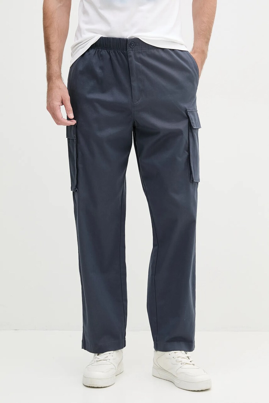 Levně Kalhoty Calvin Klein Jeans pánské, tmavomodrá barva, ve střihu cargo, LV040EM616
