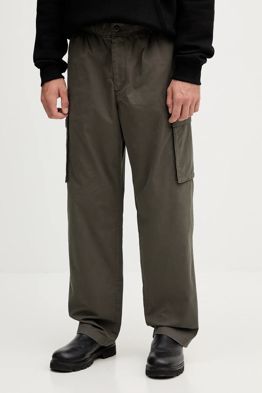 Levně Kalhoty Calvin Klein Jeans pánské, černá barva, ve střihu cargo, LV040EM616