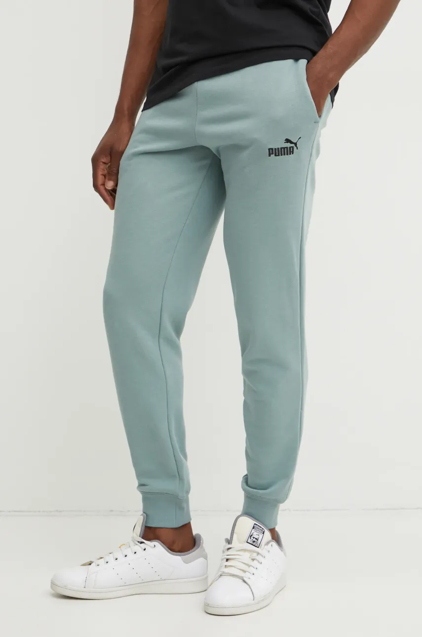 Puma pantaloni de trening culoarea verde, cu imprimeu, 682609