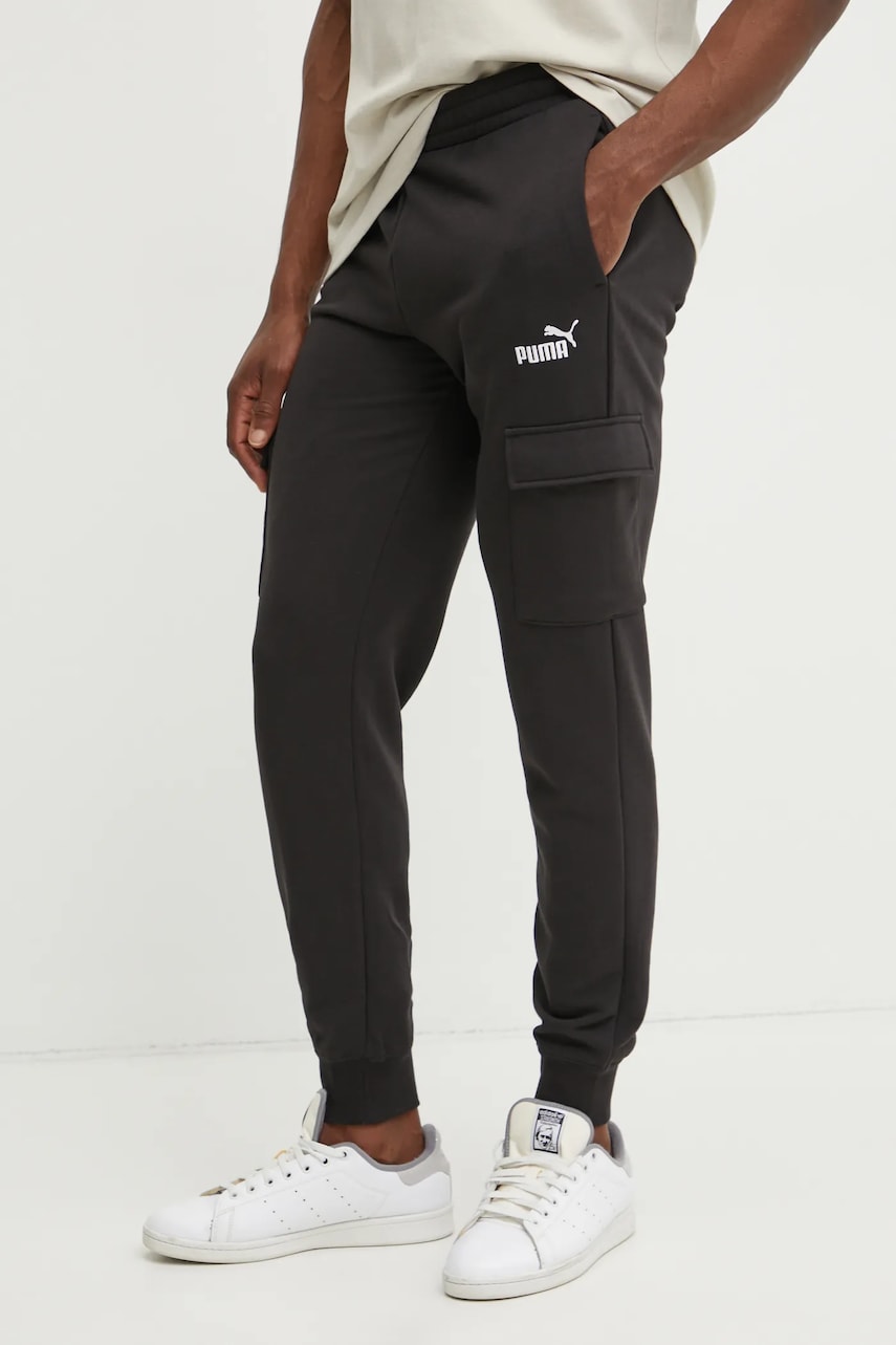 Puma pantaloni de trening barbati, culoarea negru, neted, 682661 Puma pantaloni de trening barbati, culoarea negru, neted, 682661