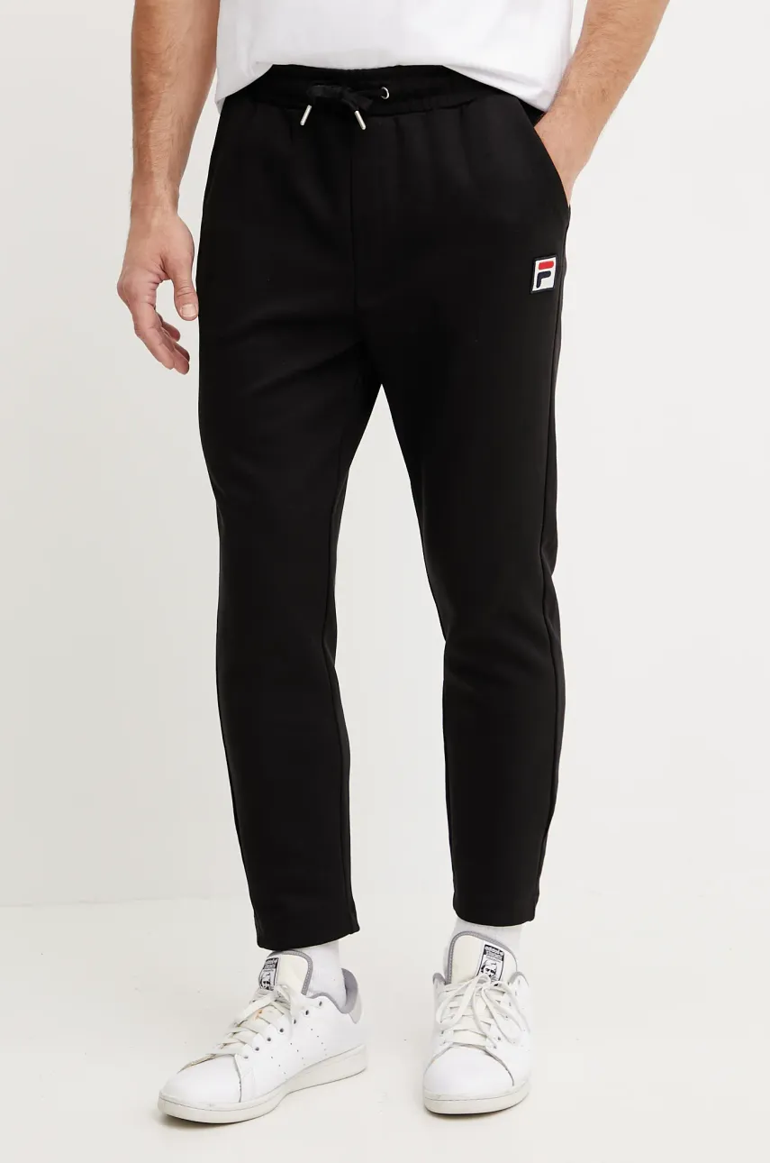 Fila pantaloni de trening Lobbes barbati, culoarea negru, neted, FAM0922