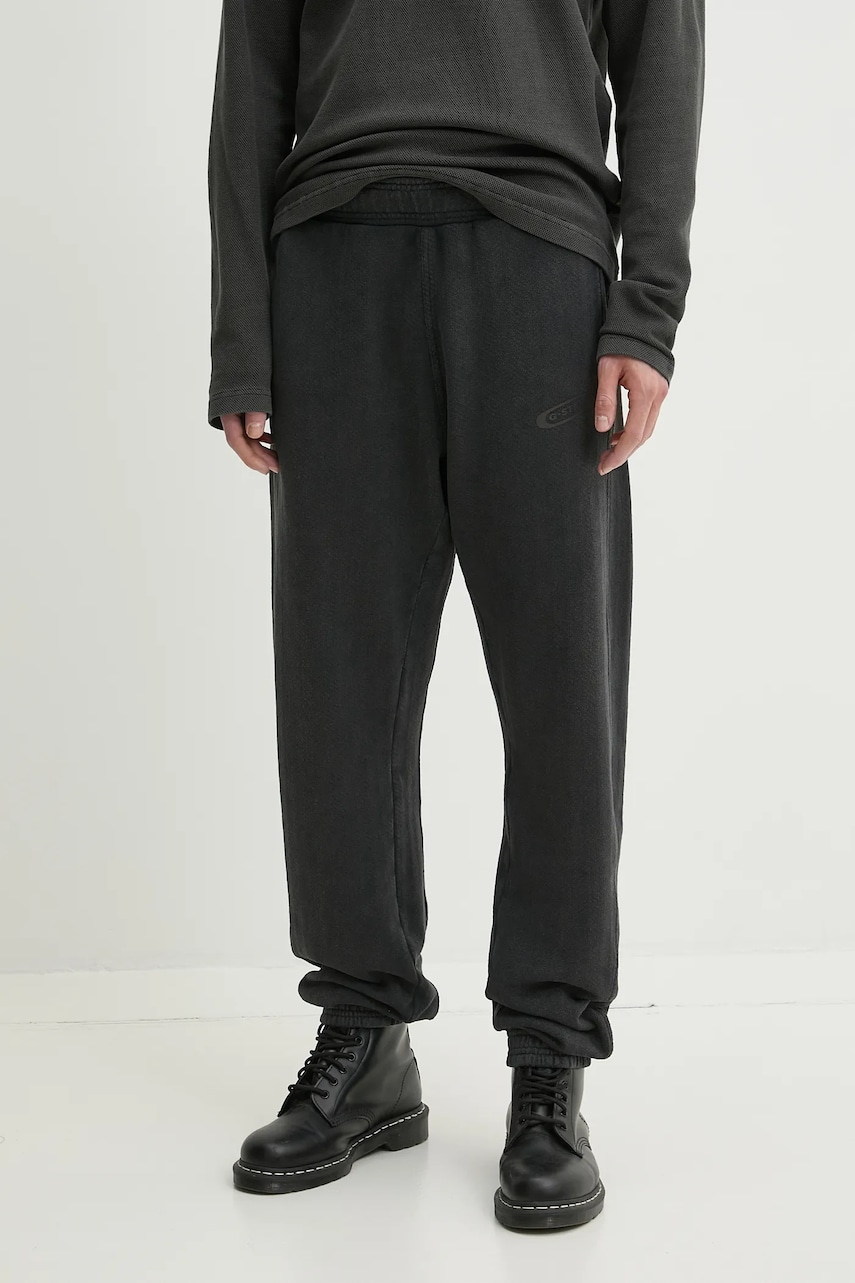 G-Star pantaloni de trening din bumbac bărbați, culoarea negru, uni, D26283-D688