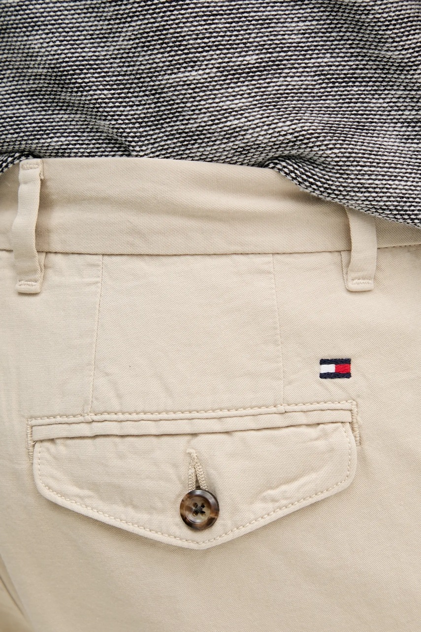 Штани з домішкою льону Tommy Hilfiger чоловічі колір бежевий прямі MW0MW38798 