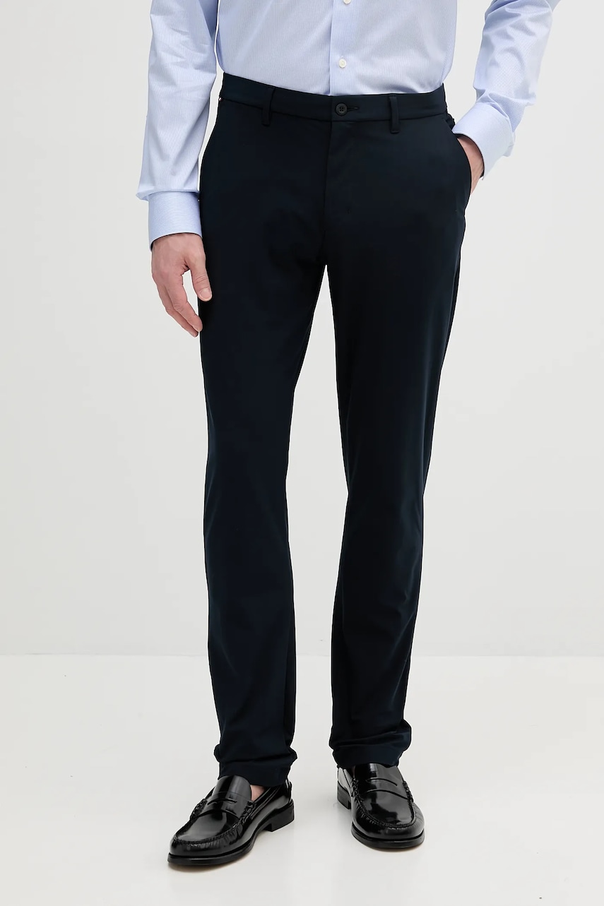 Levně Kalhoty Tommy Hilfiger pánské, tmavomodrá barva, MW0MW39316