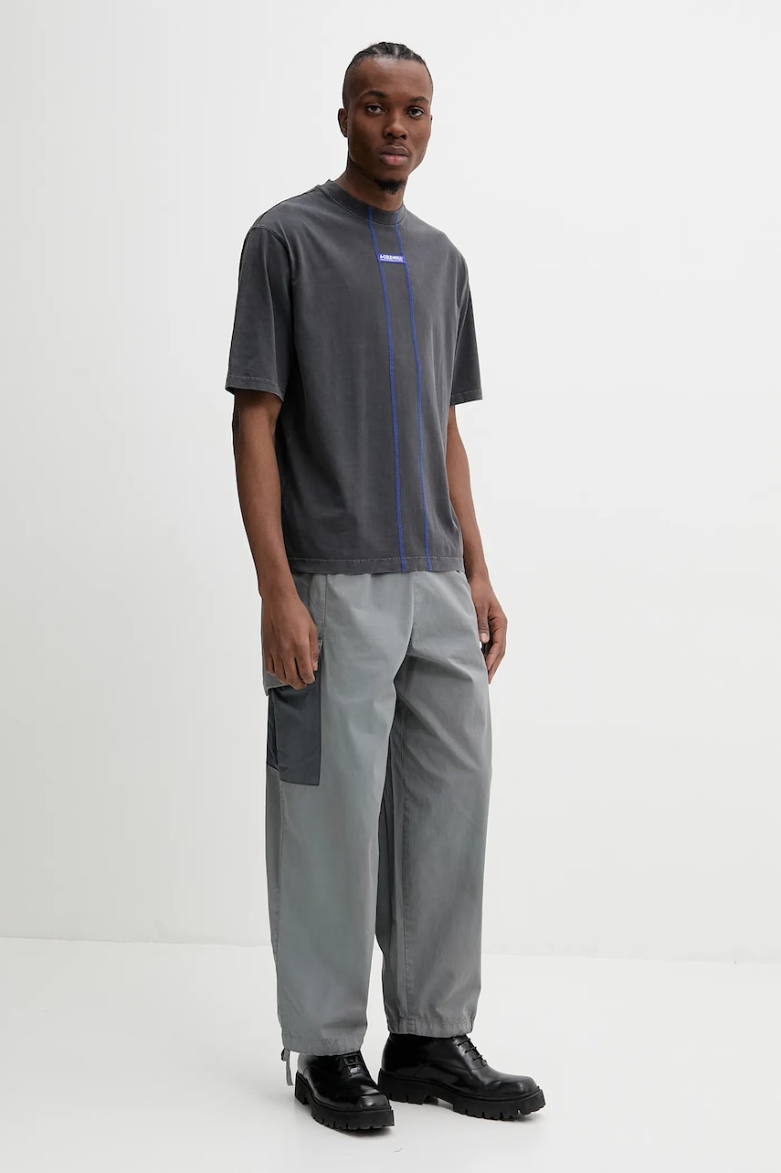Хлопковые брюки A-COLD-WALL* мужские цвет серый прямые ACWMB321 Хлопковые брюки A-COLD-WALL* мужские цвет серый прямые ACWMB321