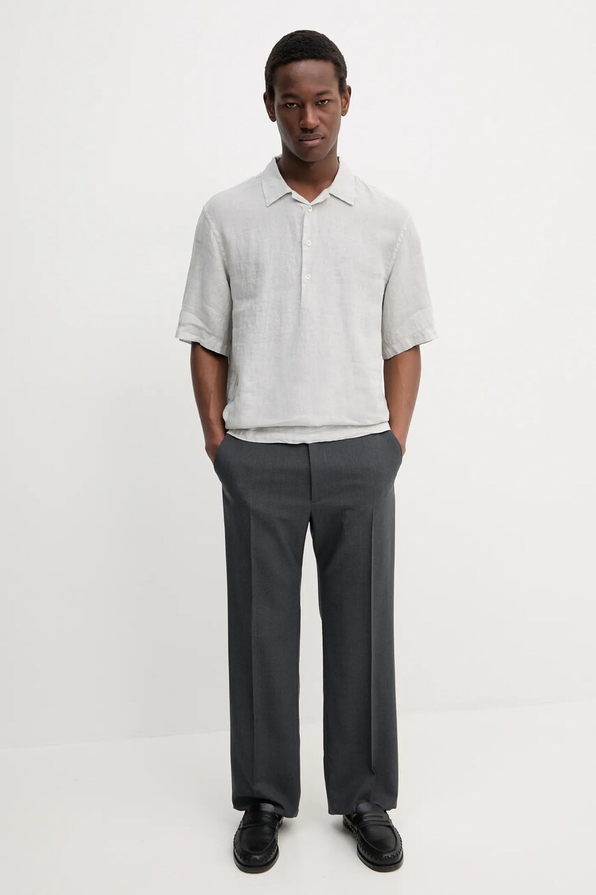 Шерстяные брюки BLUEMARBLE мужские цвет серый прямые PA82.WO29A25 Шерстяные брюки BLUEMARBLE мужские цвет серый прямые PA82.WO29A25