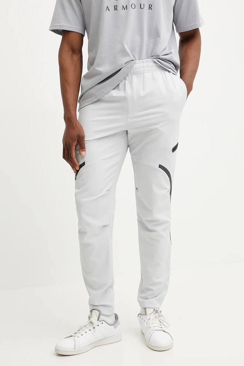 Under Armour pantaloni de trening Unstoppable barbati, culoarea gri, uni, 1390256 Under Armour pantaloni de trening Unstoppable barbati, culoarea gri, uni, 1390256