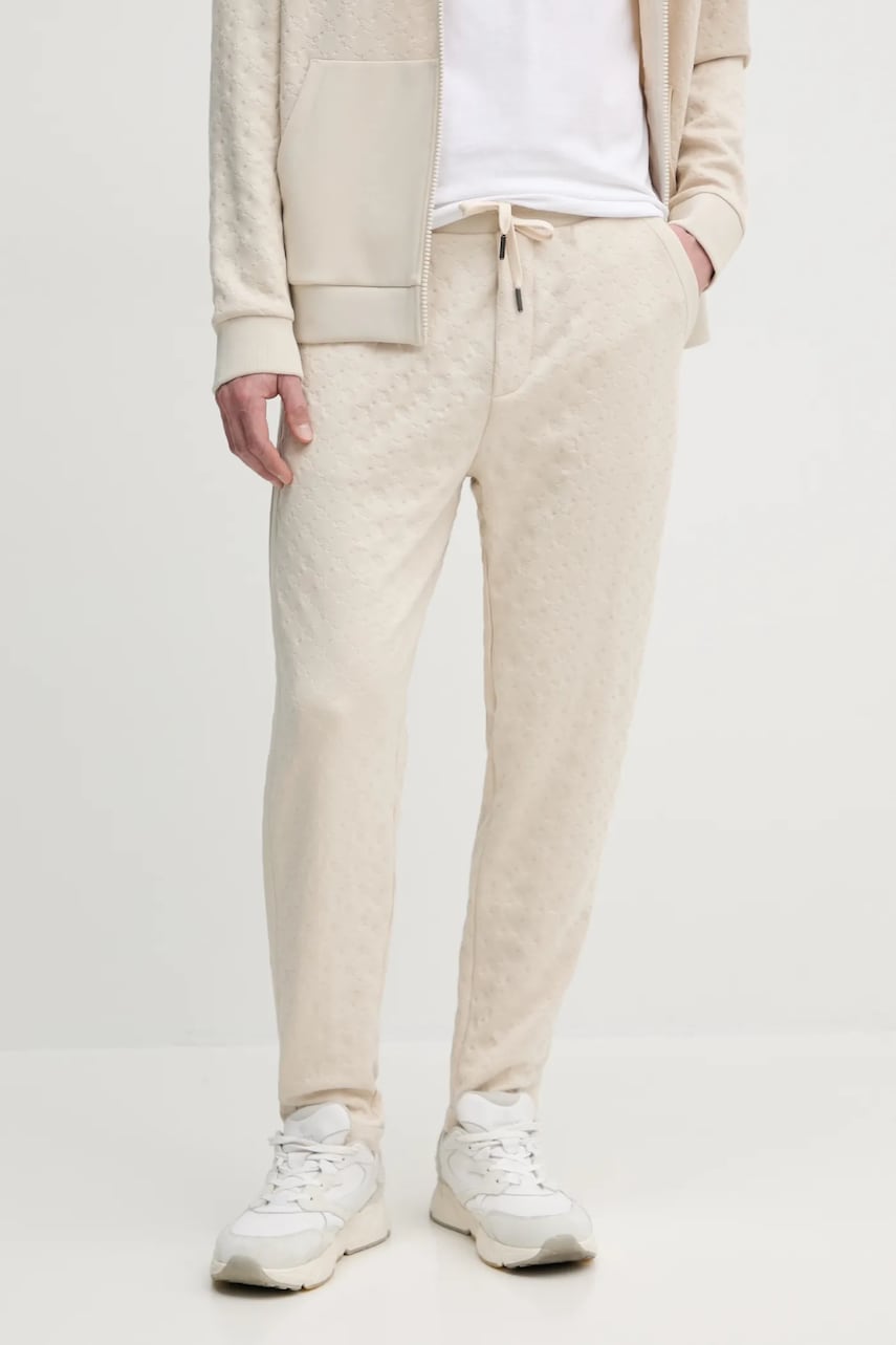Joop! pantaloni de trening barbati, culoarea bej, neted, 30045560 Joop! pantaloni de trening barbati, culoarea bej, neted, 30045560