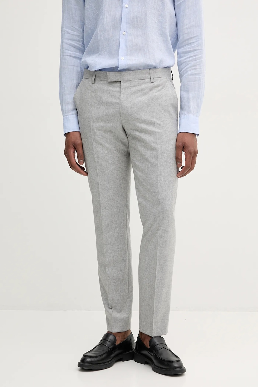 Joop! pantaloni de lână bărbați, culoarea gri, cu fason chinos, 30046591 Joop! pantaloni de lână bărbați, culoarea gri, cu fason chinos, 30046591