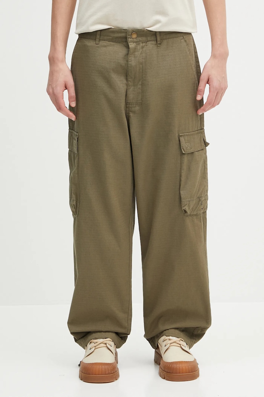 Barbour pantaloni de bumbac Barbour Westmorland Ripstop Trouser culoarea verde, cu fason cargo, MTR0762