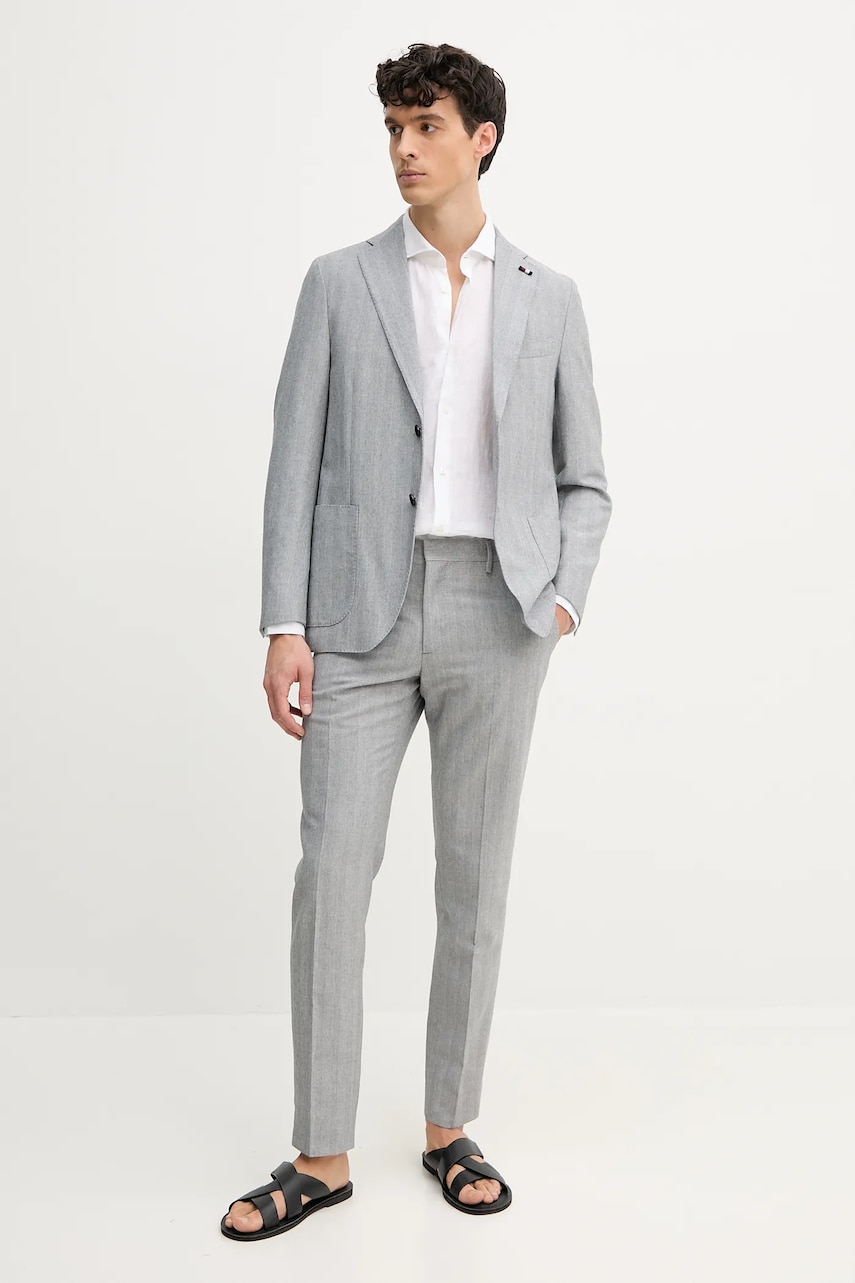 Брюки Tommy Hilfiger мужские цвет серый облегающие SQTHL7527.SQTH509 Брюки Tommy Hilfiger мужские цвет серый облегающие SQTHL7527.SQTH509