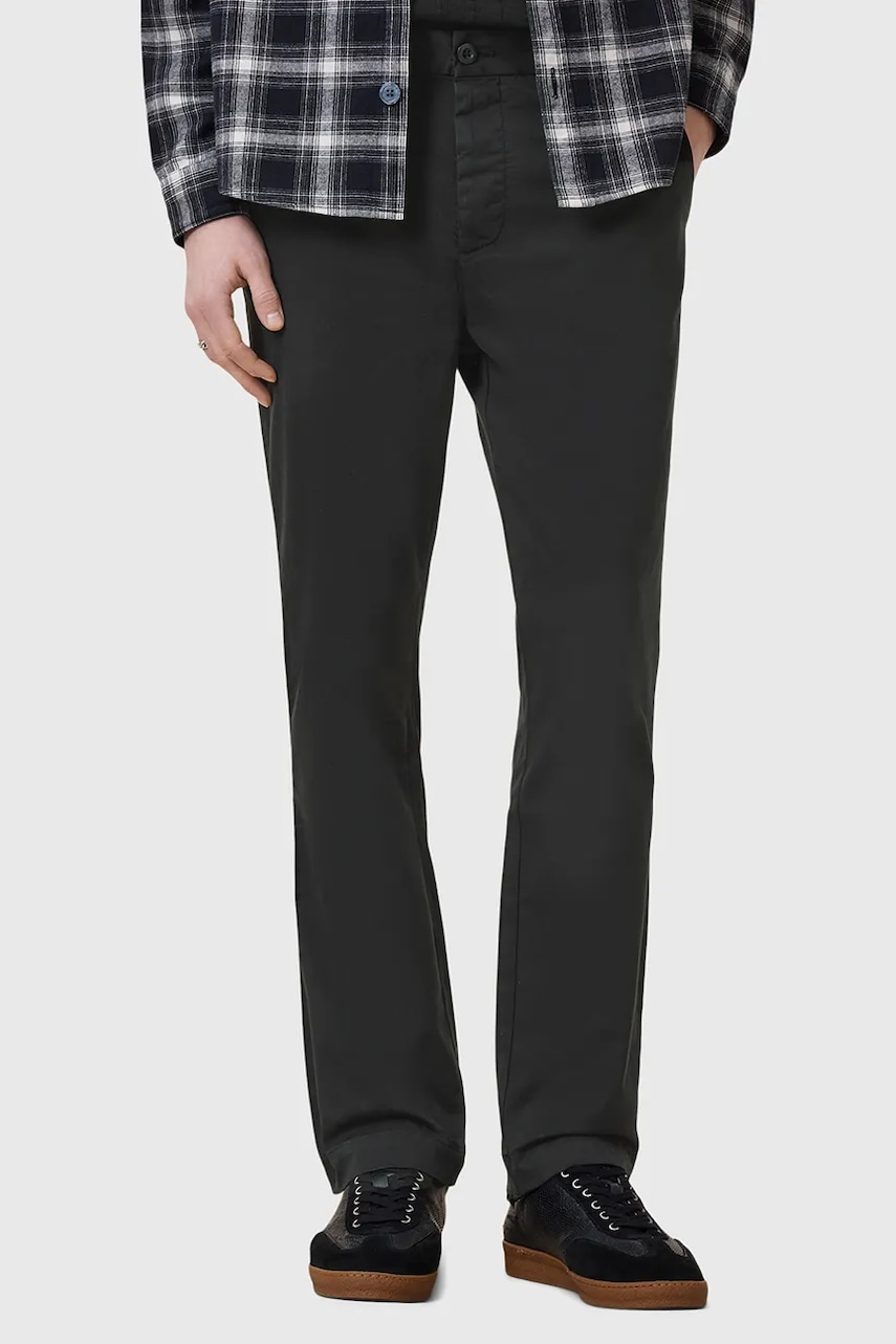 Хлопковые брюки AllSaints RHODE мужские цвет чёрный прямые M041TA Хлопковые брюки AllSaints RHODE мужские цвет чёрный прямые M041TA