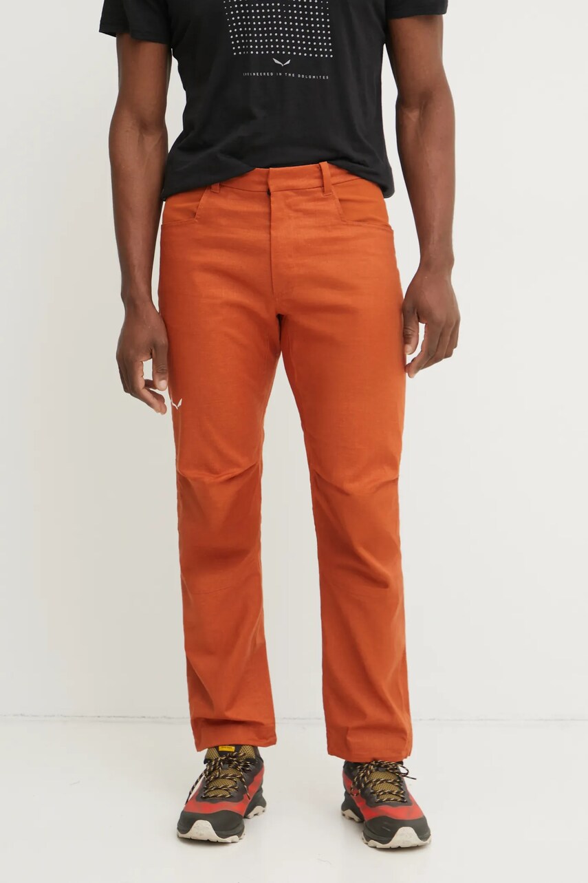Salewa pantaloni de exterior Agner Hemp culoarea portocaliu, 00.0000029074