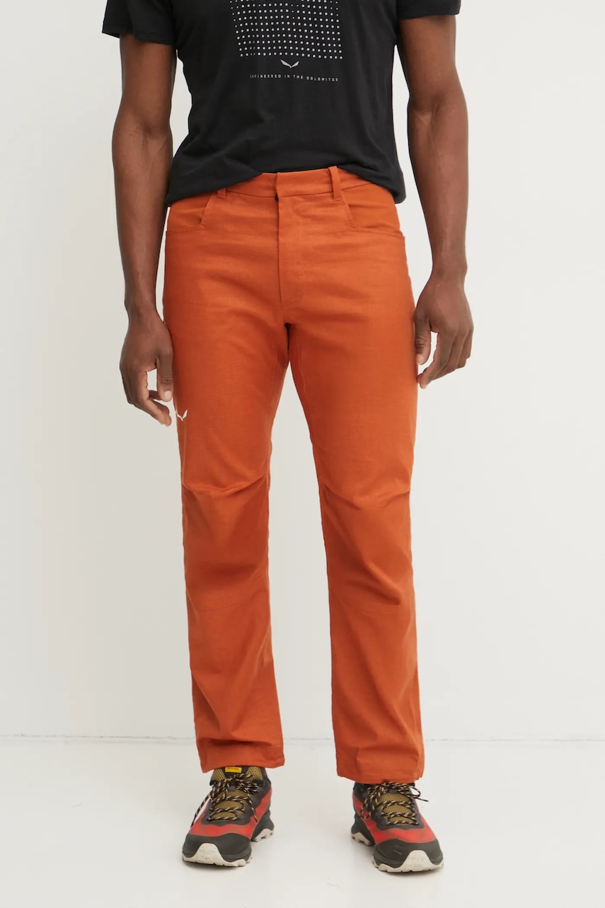 Salewa pantaloni de exterior Agner Hemp culoarea portocaliu, 00.0000029074