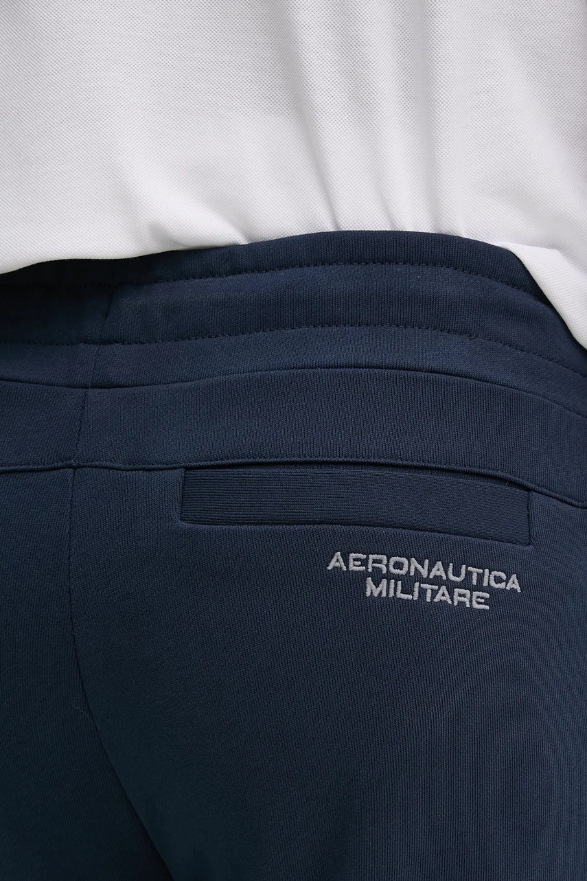 Бавовняні штани Aeronautica Militare чоловічі колір синій однотонні PF965F581 