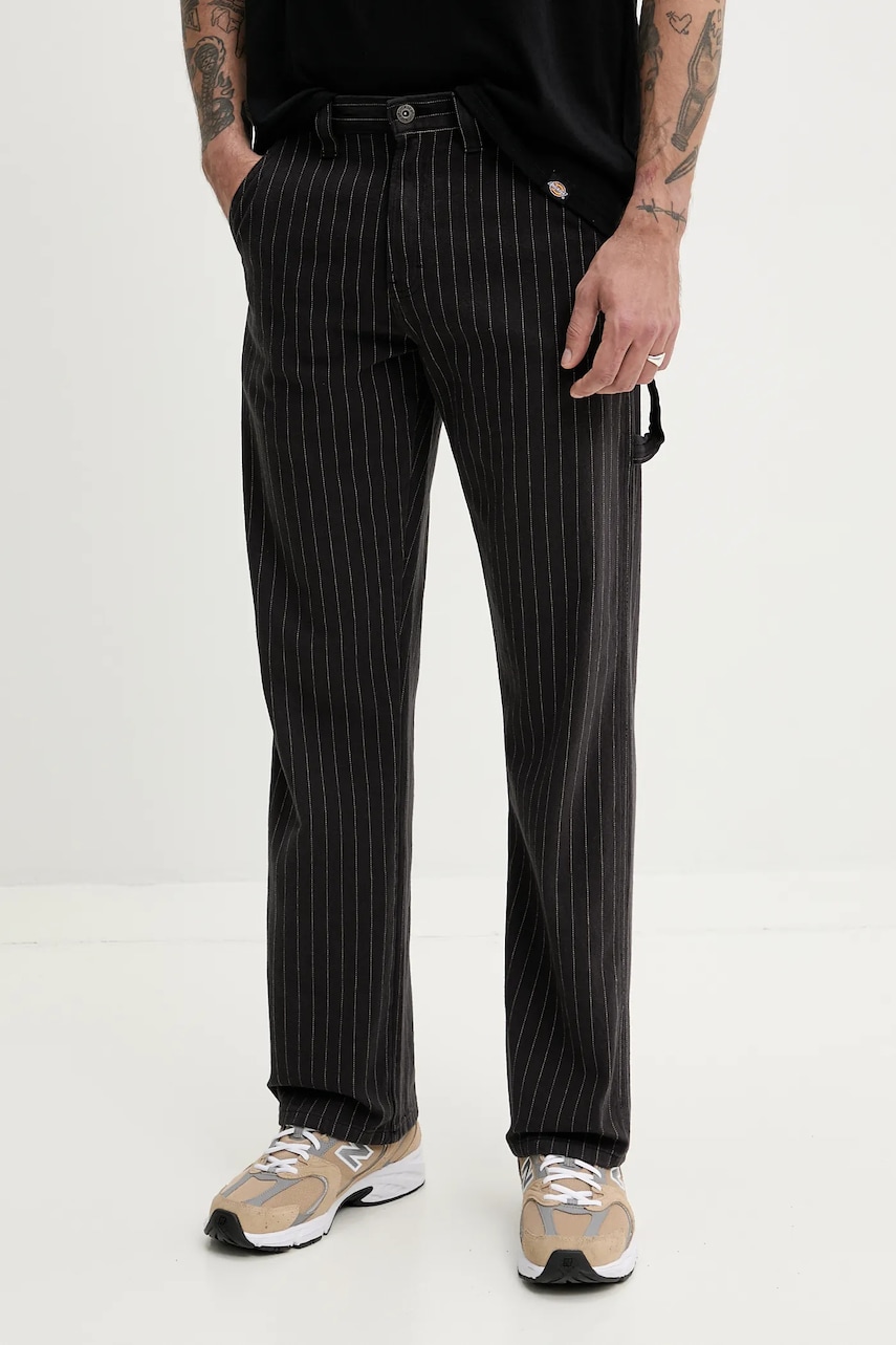 Dickies pantaloni de bumbac barbati, culoarea negru, drept, DK0A4Z6QBLK1 Dickies pantaloni de bumbac barbati, culoarea negru, drept, DK0A4Z6QBLK1