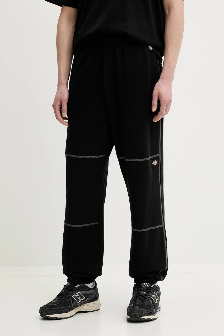Dickies pantaloni de trening culoarea negru, cu imprimeu, DK0A866TBLK1 Dickies pantaloni de trening culoarea negru, cu imprimeu, DK0A866TBLK1
