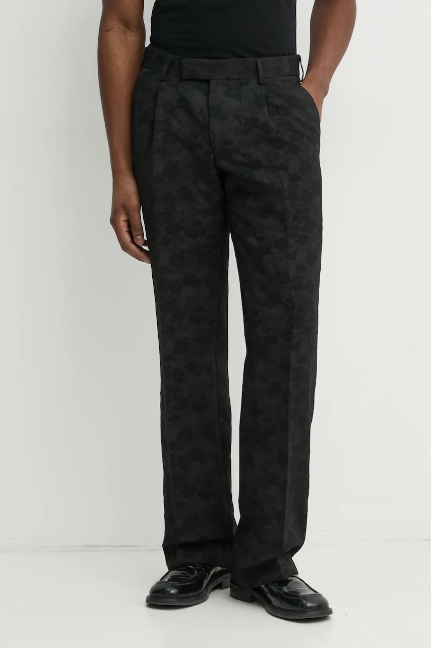 Karl Lagerfeld pantaloni KL STUDIO barbati, culoarea negru, drept, 552054.255420