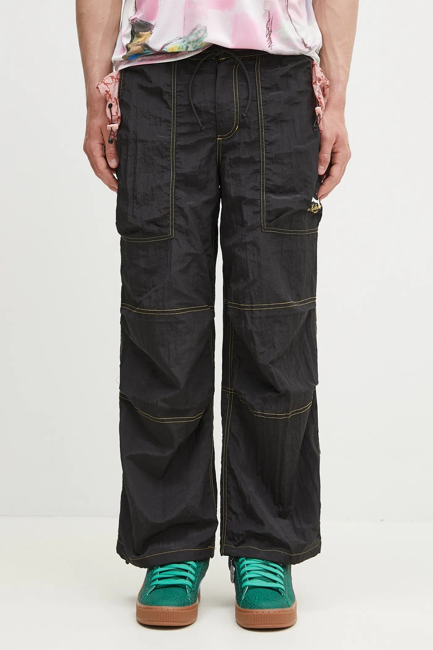 Tepláky Puma PUMA x KIDSUPER Pants pánské, černá barva, hladké, 629515