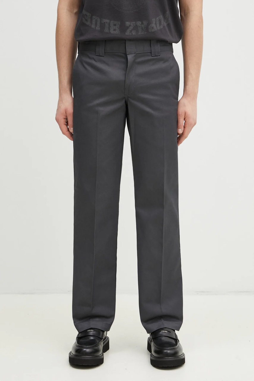 Kalhoty Dickies Wp873 Work Pant Rec Charcoal Grey pánské, šedá barva, jednoduché, DK0A4XK9CH01