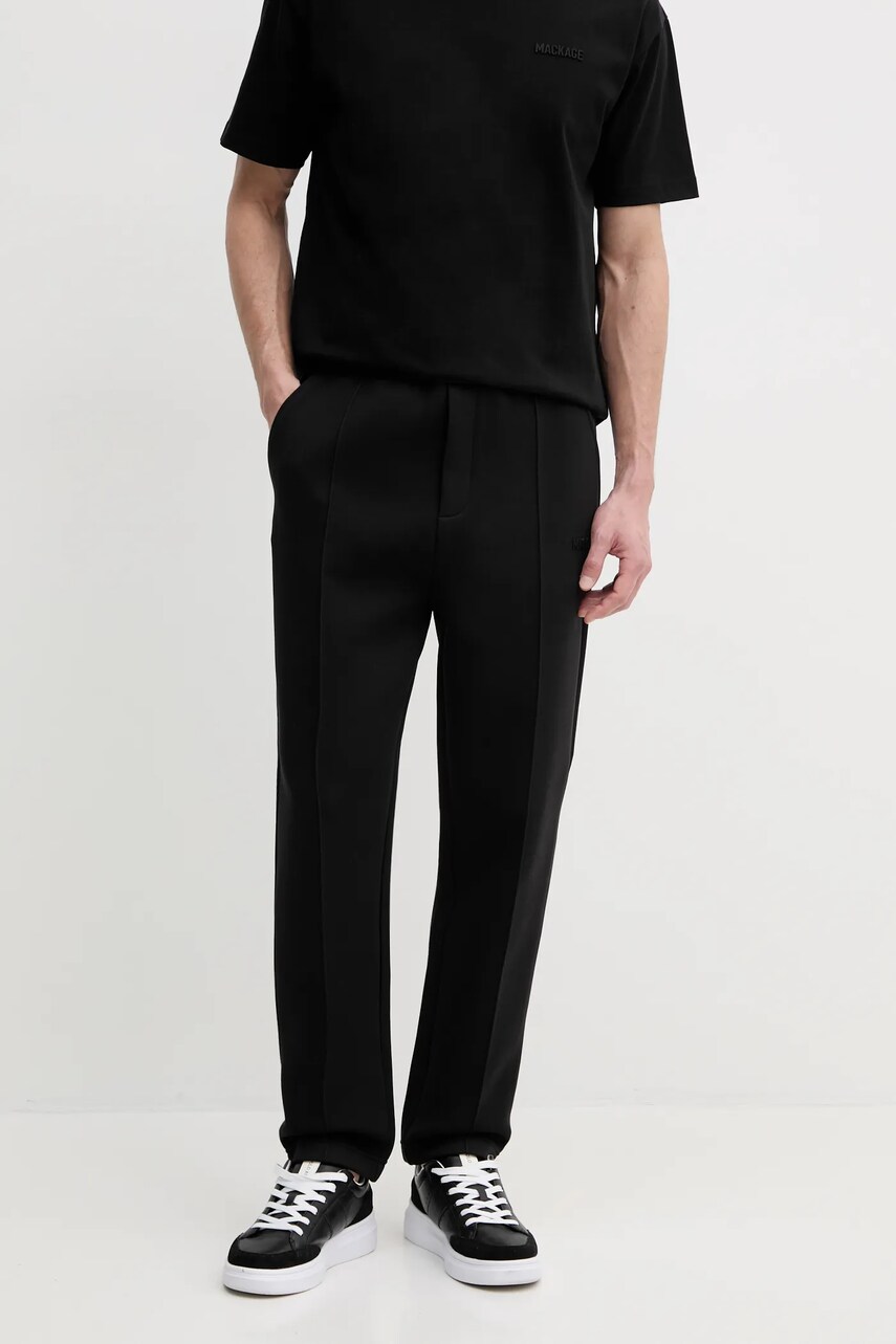 MACKAGE pantaloni de trening barbati, culoarea negru, neted, JAMIL.R