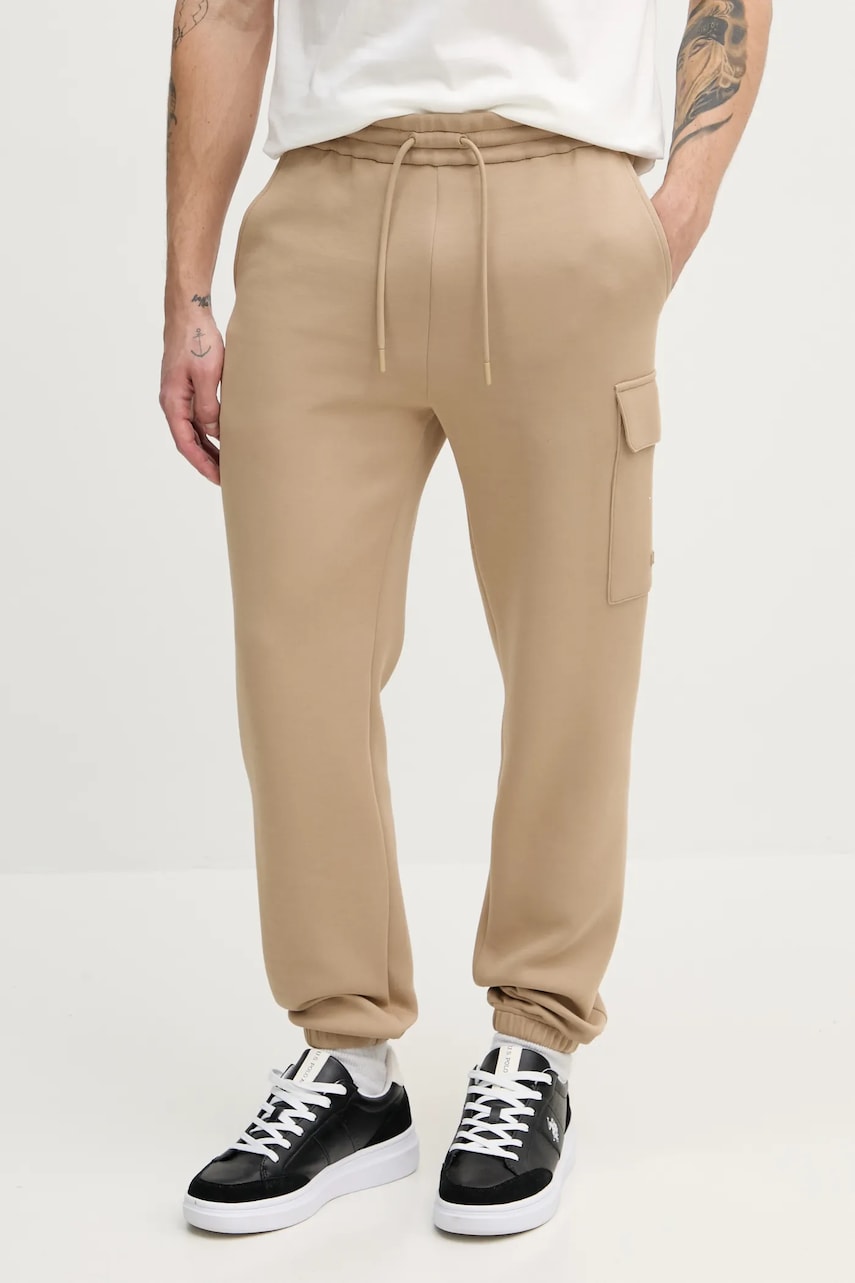 MACKAGE pantaloni de trening barbati, culoarea verde, neted, MARVIN.R