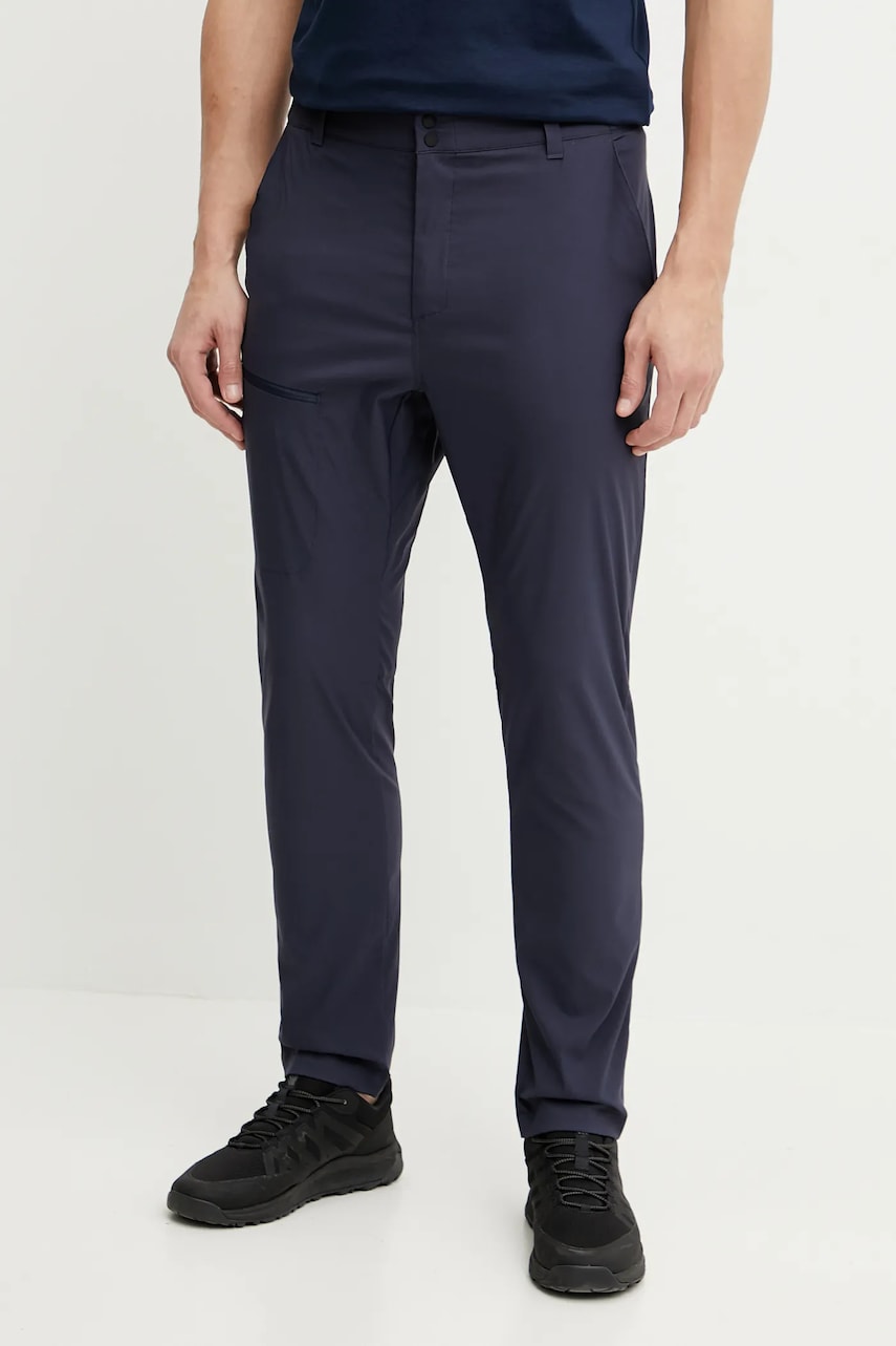 Peak Performance pantaloni de exterior Iconiq culoarea albastru marin, drept, G80125 Peak Performance pantaloni de exterior Iconiq culoarea albastru marin, drept, G80125