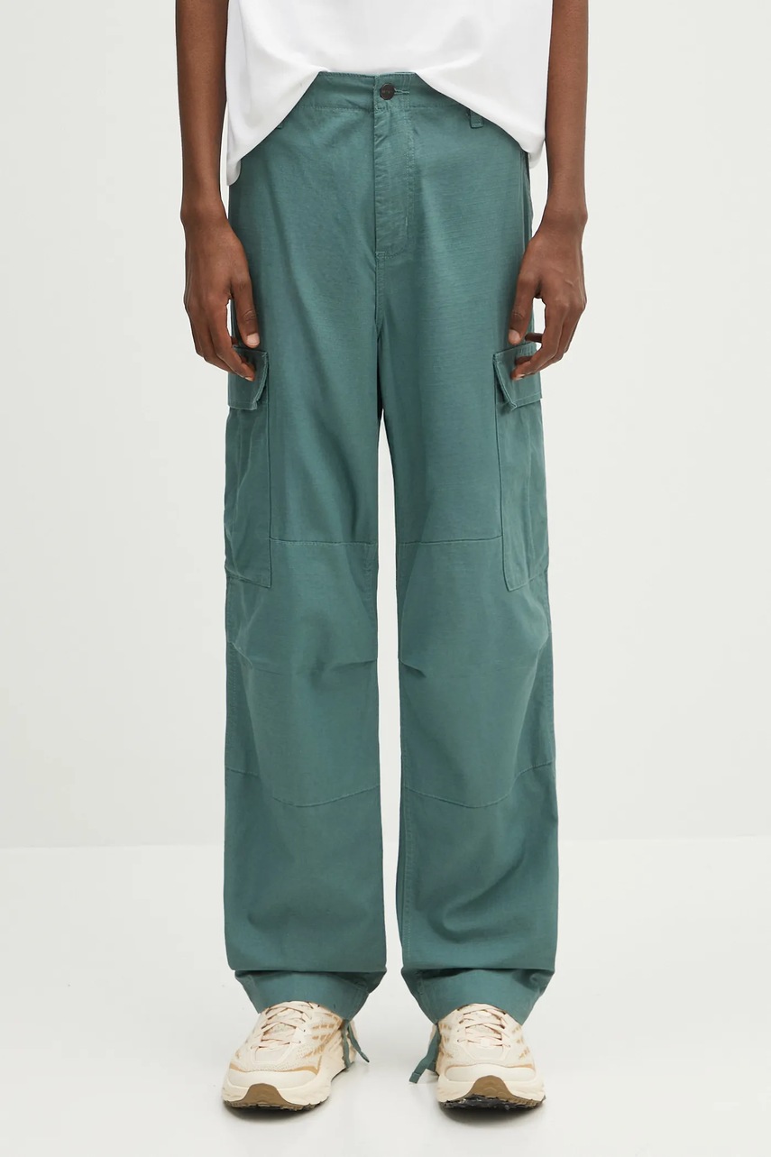 Bavlněné kalhoty Carhartt WIP Regular Cargo Pant pánské, zelená barva, I032467.2M202