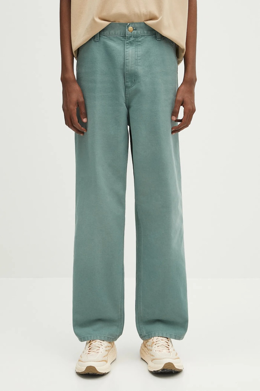 Kalhoty Carhartt WIP Single Knee Pant pánské, zelená barva, ve střihu chinos, I034798.2M24O