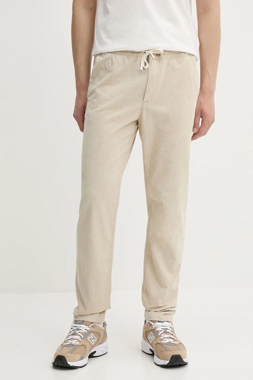 Timberland pantaloni de bumbac culoarea bej, mulata, TB0A2F6BEOH1