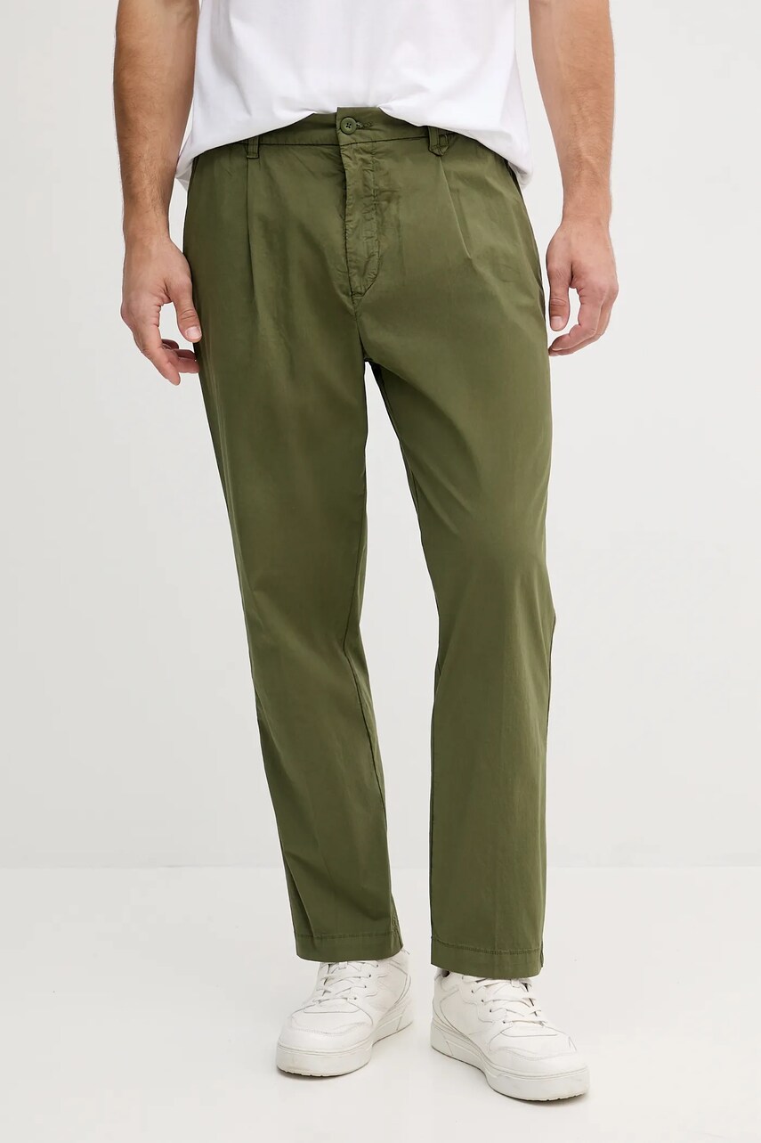 United Colors of Benetton pantaloni culoarea verde, drept, 462SUF04K