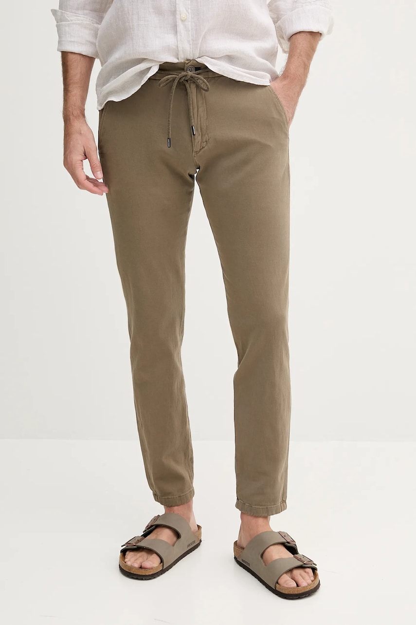 Joop! pantaloni din amestec de in culoarea verde, mulata, 30041951 Joop! pantaloni din amestec de in culoarea verde, mulata, 30041951