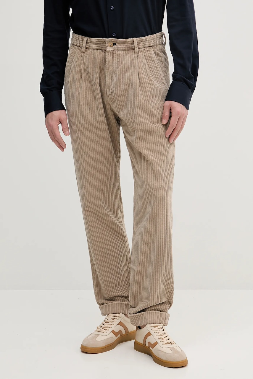 Joop! pantaloni de catifea cord culoarea bej, drept, 30043857
